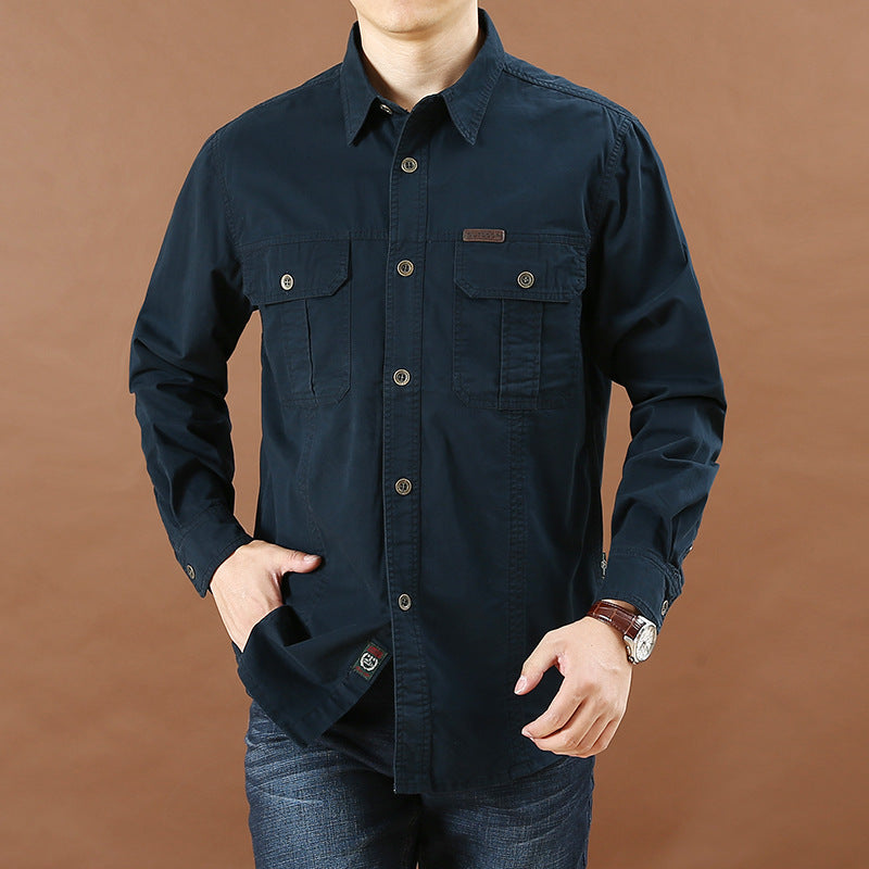 Men's Casual Long-Sleeved Cotton Shirt