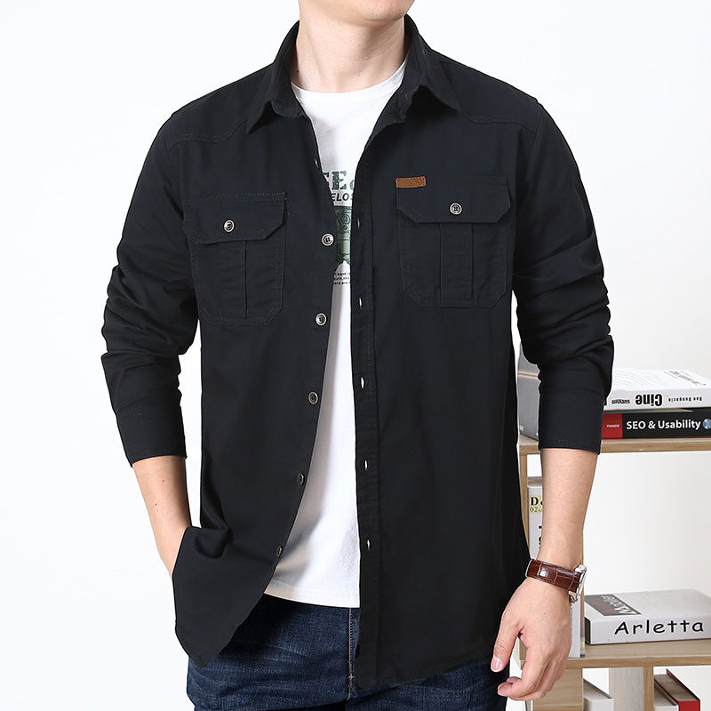 Men's Casual Long-Sleeved Cotton Shirt