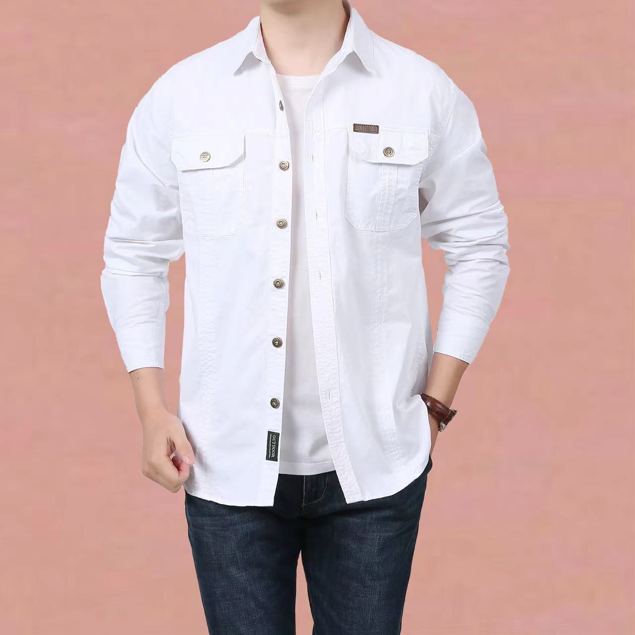 Men's Casual Long-Sleeved Cotton Shirt