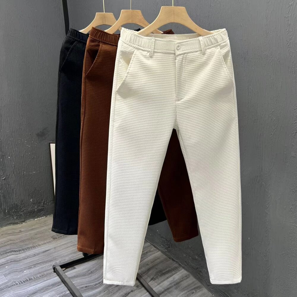 men's casual pants slim straight suit pants