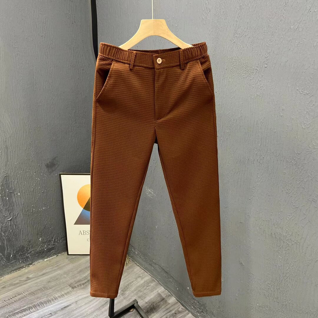 men's casual pants slim straight suit pants