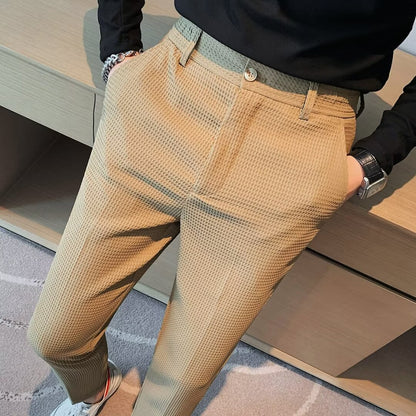 men's casual pants slim straight suit pants