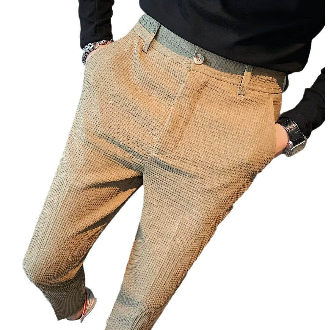 men's casual pants slim straight suit pants
