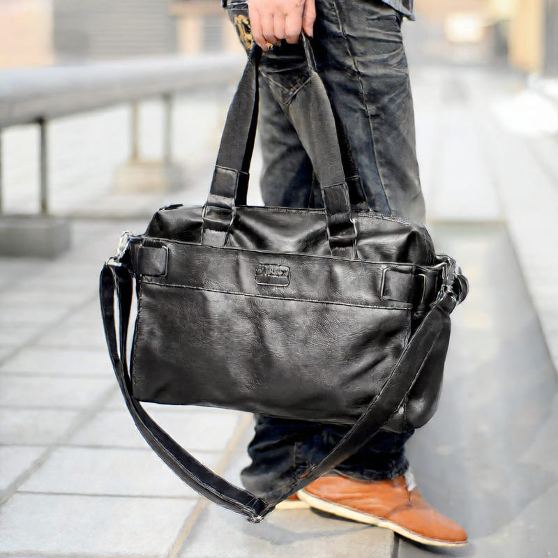 Men's Casual PU Leather Shoulder Bag