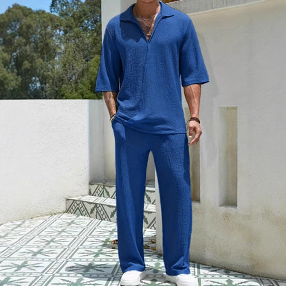 Men's Casual Shirt and Pants Set