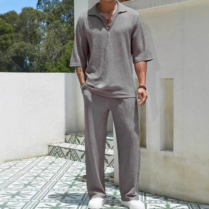 Men's Casual Shirt and Pants Set