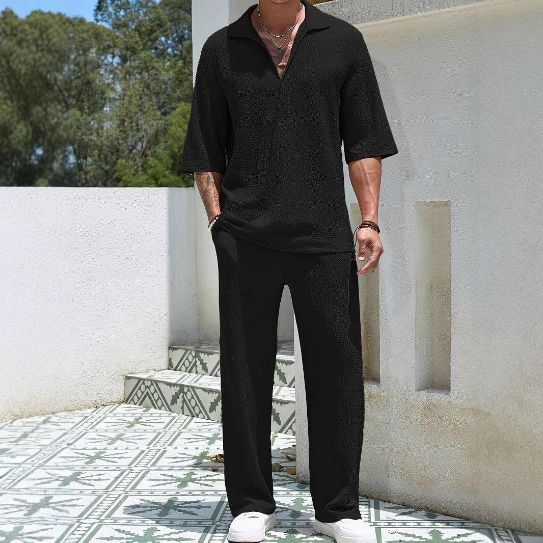 Men's Casual Shirt and Pants Set