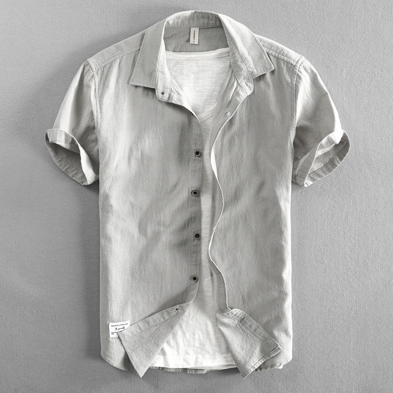 Men's Casual Short Sleeve Cotton Shirt