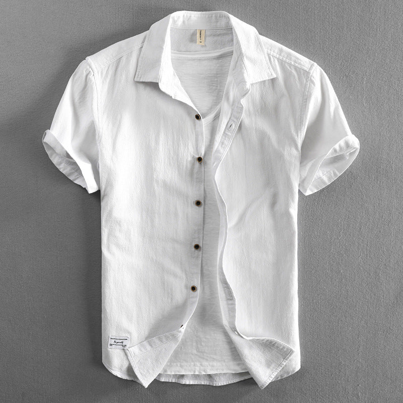 Men's Casual Short Sleeve Cotton Shirt