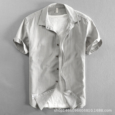 Men's Casual Short Sleeve Cotton Shirt