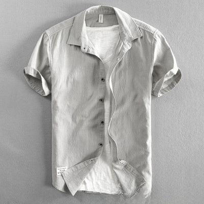 Men's Casual Short Sleeve Cotton Shirt