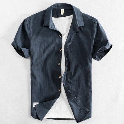 Men's Casual Short Sleeve Cotton Shirt