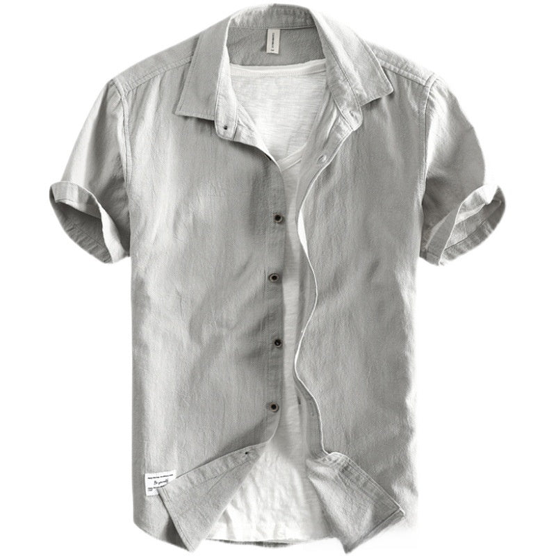 Men's Casual Short Sleeve Cotton Shirt