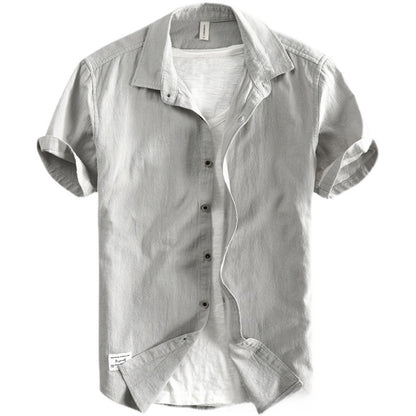 Men's Casual Short Sleeve Cotton Shirt