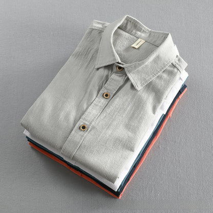 Men's Casual Short Sleeve Cotton Shirt