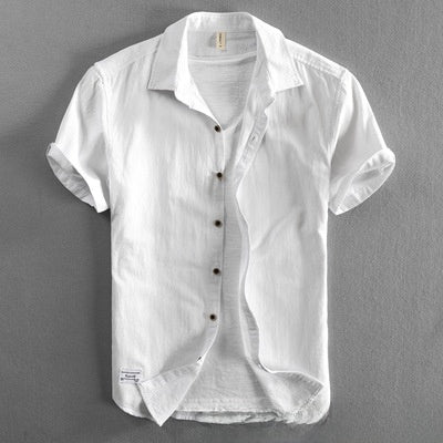 Men's Casual Short Sleeve Cotton Shirt