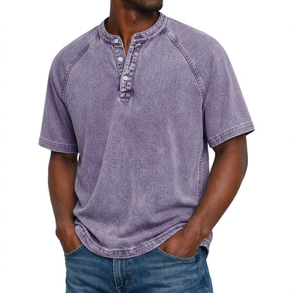 Men's Casual Short Sleeve Henley Shirt