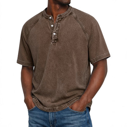 Men's Casual Short Sleeve Henley Shirt