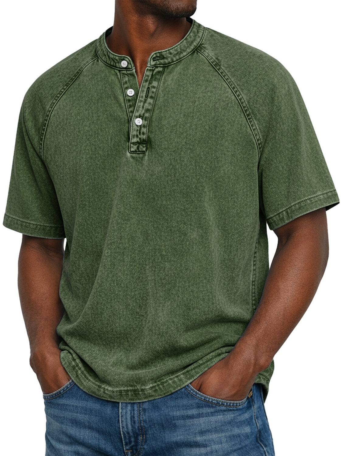 Men's Casual Short Sleeve Henley Shirt