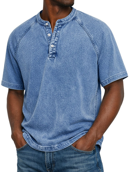 Men's Casual Short Sleeve Henley Shirt