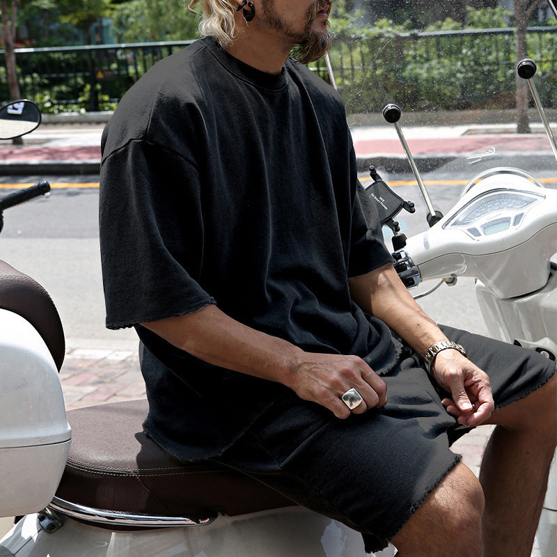 Men's Casual Short Sleeve Shorts Set