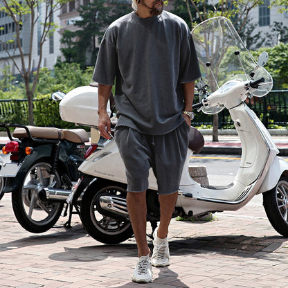 Men's Casual Short Sleeve Shorts Set