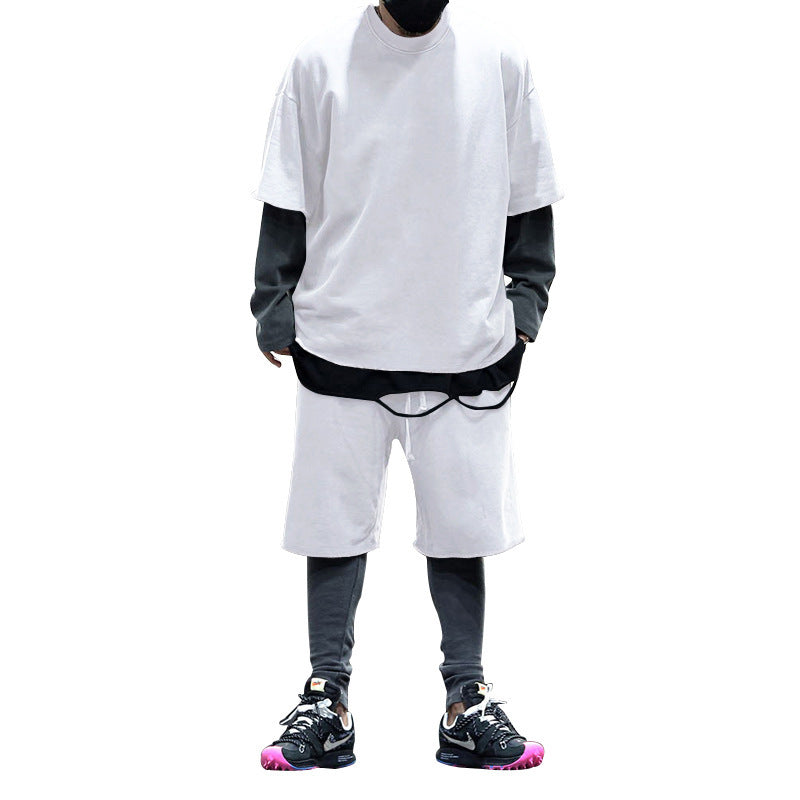 Men's Casual Short Sleeve Shorts Set