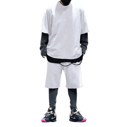 Men's Casual Short Sleeve Shorts Set