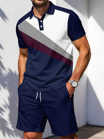 Men's Casual Short Sleeve Shorts Suit