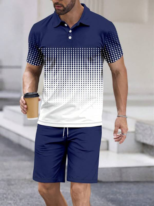 Men's Casual Short Sleeve Shorts Suit