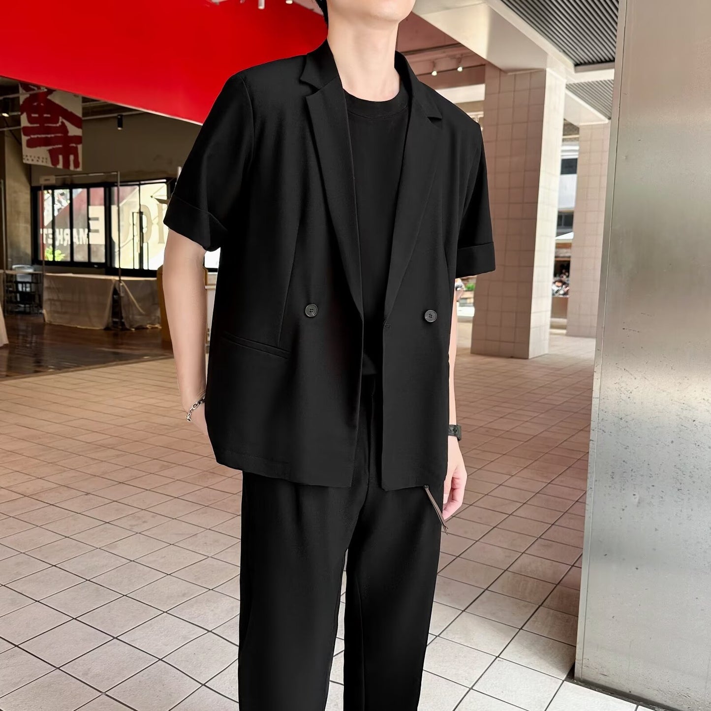 Men's Casual Short-Sleeve Suit Jacket