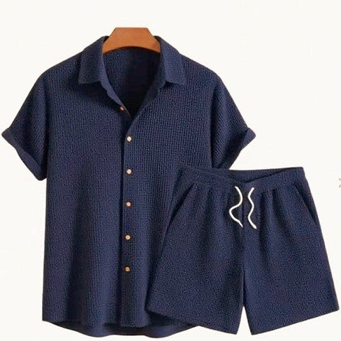 Men's Casual Short-Sleeved Suit Set