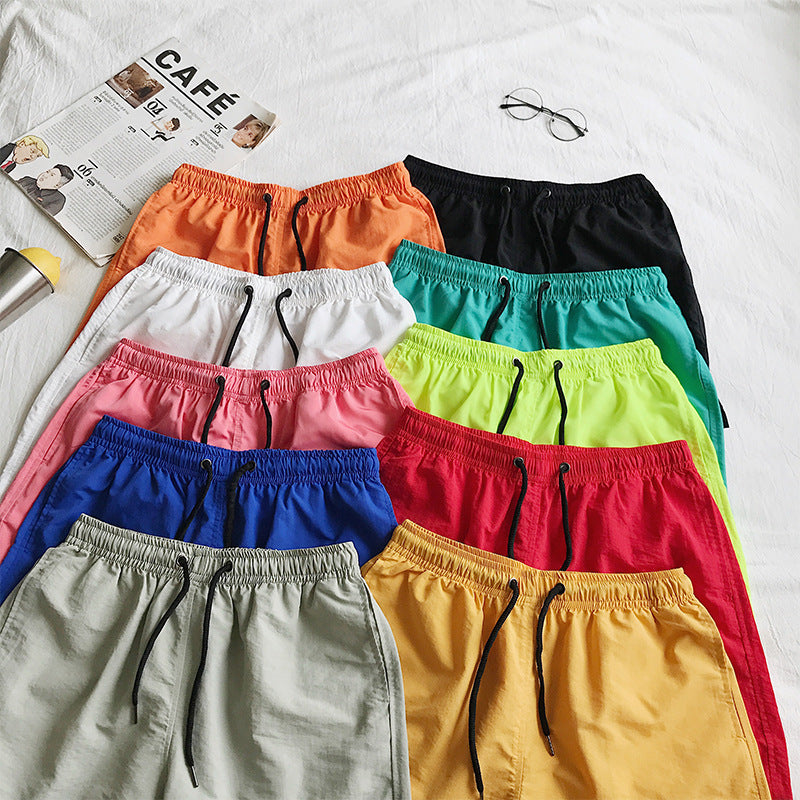 Men's casual shorts candy-colored capri pants