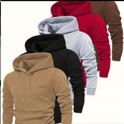 Men's Casual Solid Color Hooded Sweatshirt