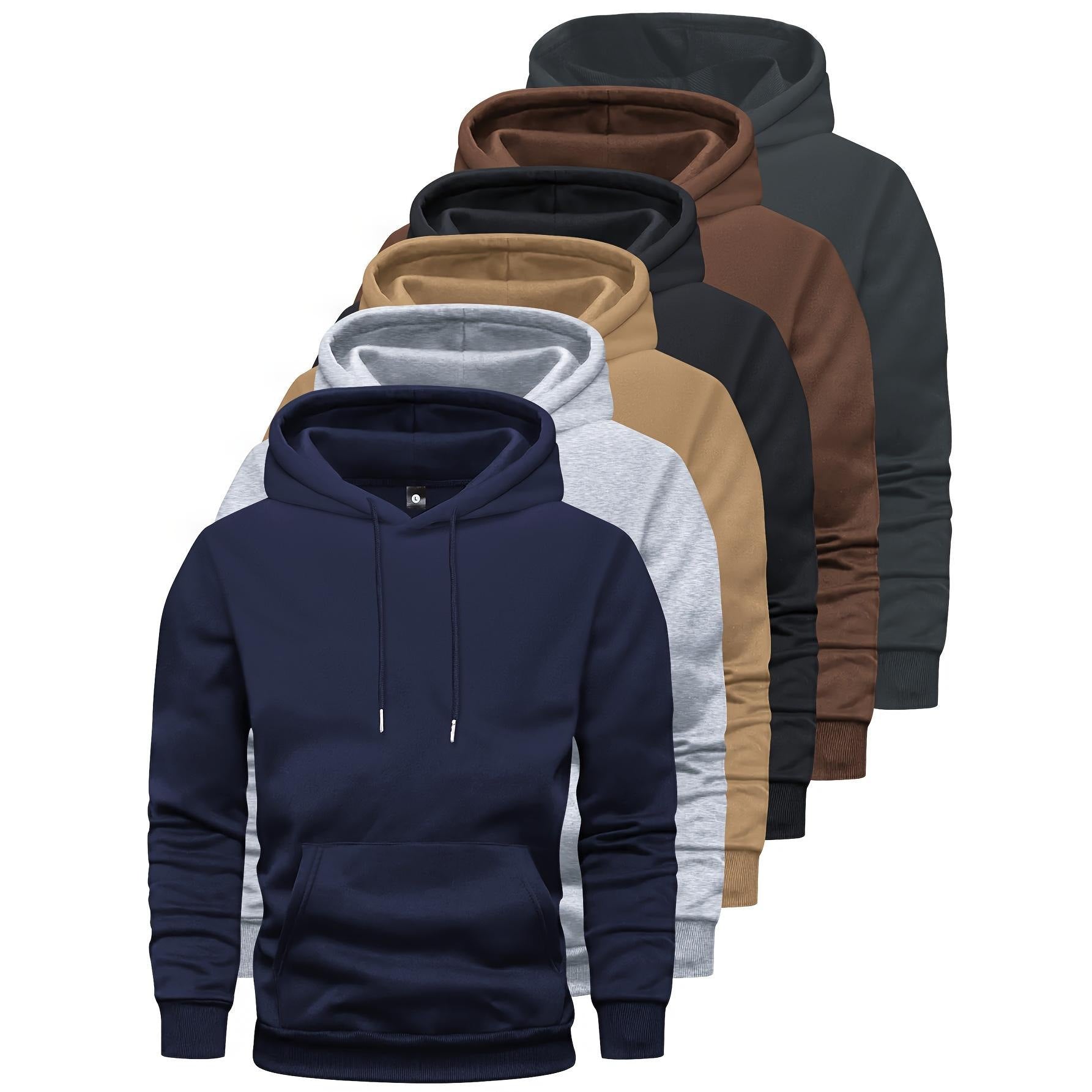 Men's Casual Solid Color Hooded Sweatshirt