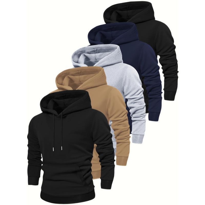 Men's Casual Solid Color Hooded Sweatshirt
