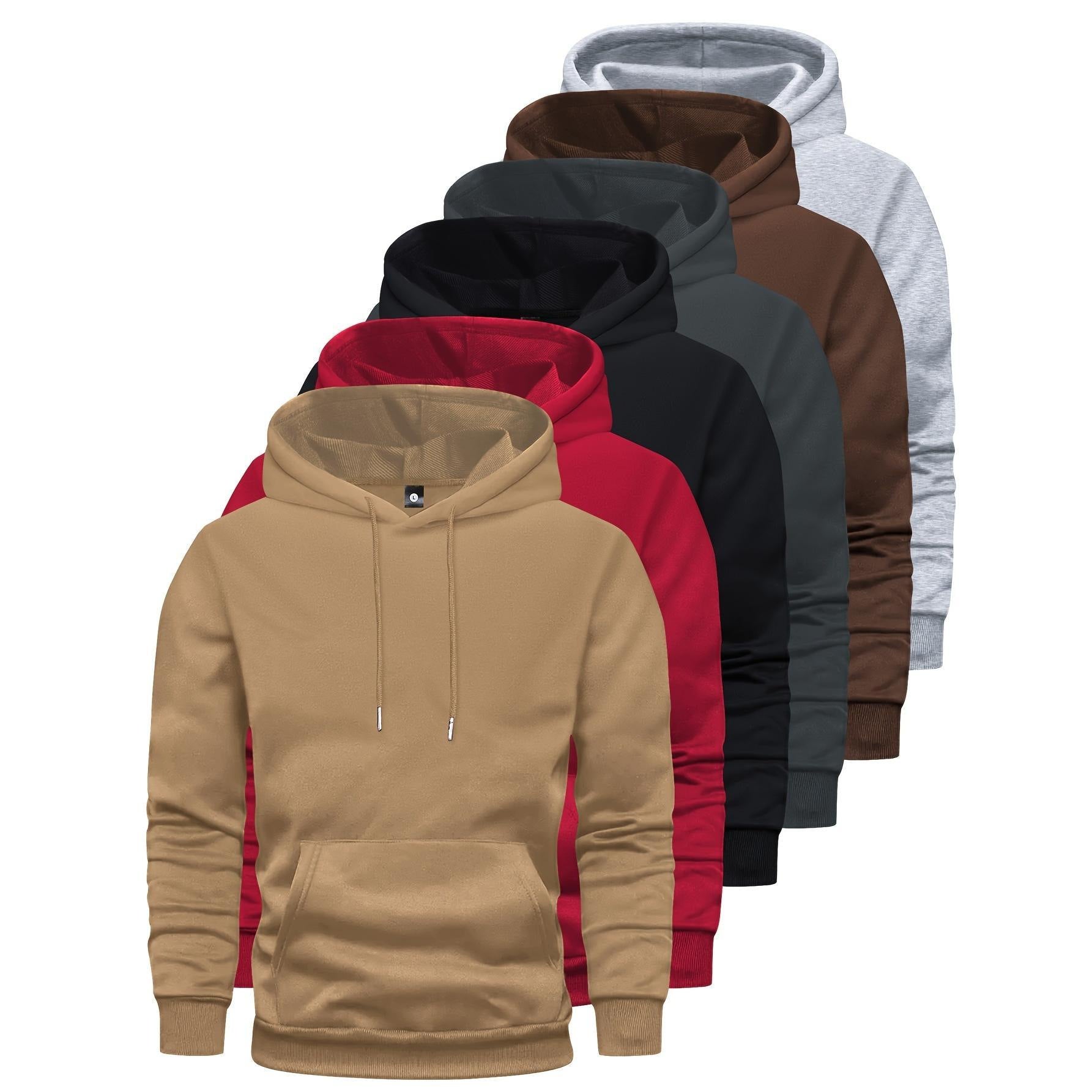 Men's Casual Solid Color Hooded Sweatshirt