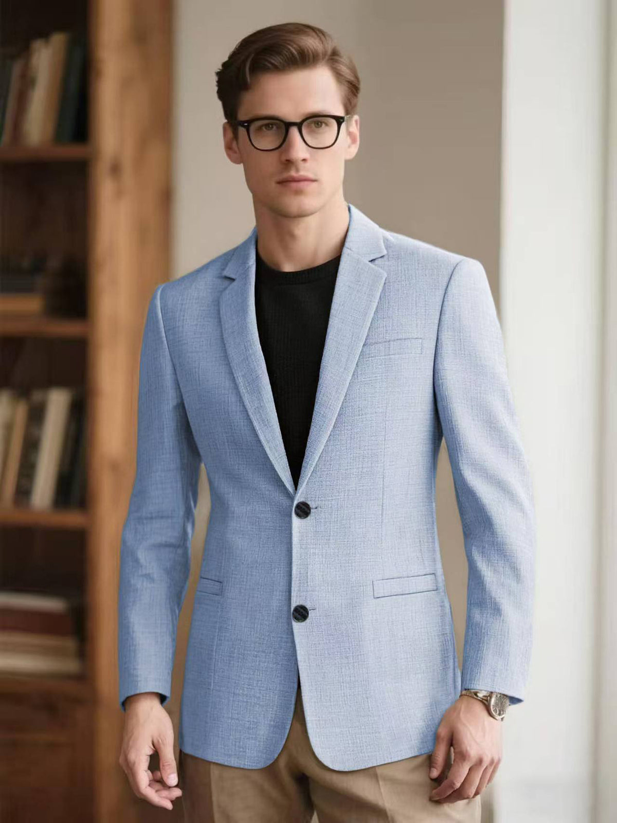 Men's Casual Solid Color Suit Jacket
