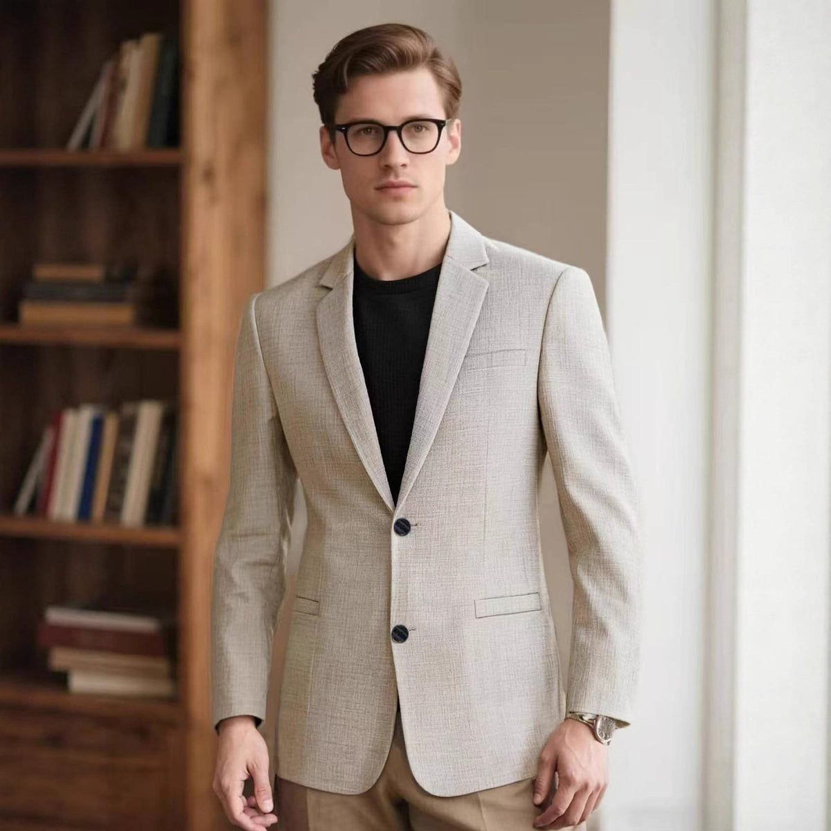Men's Casual Solid Color Suit Jacket