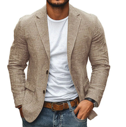 Men's Casual Suit Jacket with Printed Design