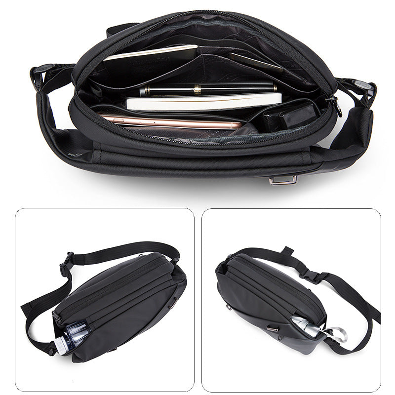 Men's Casual Waterproof Waist Bag with Multiple Pockets