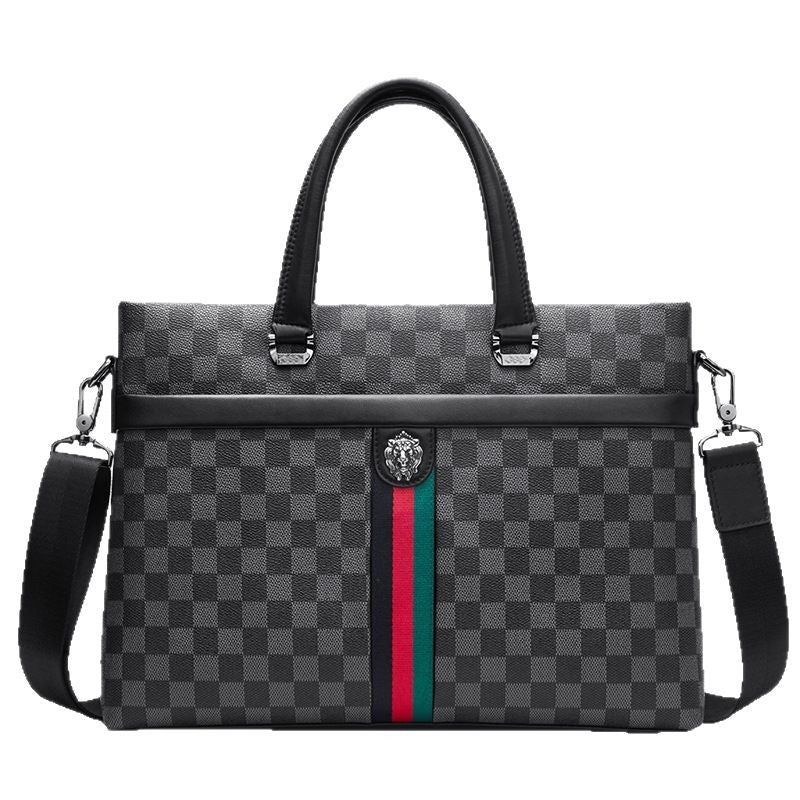 Men's checked messenger bag