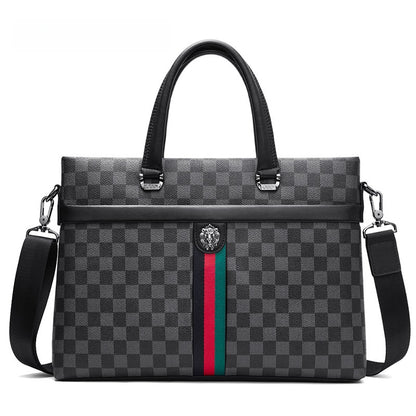 Men's checked messenger bag