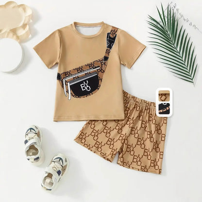 Men's children's clothing short-sleeved shorts T-shirt