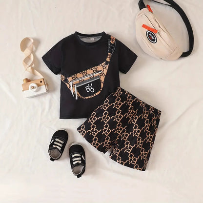 Men's children's clothing short-sleeved shorts T-shirt
