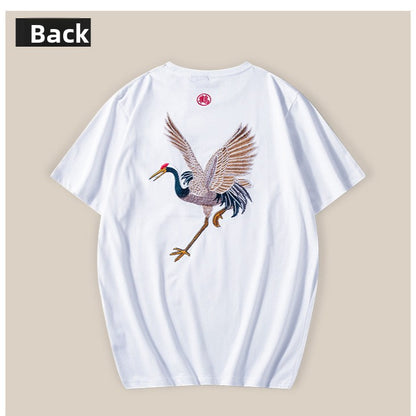 Men's Chinese Style Embroidered Cotton T-Shirt