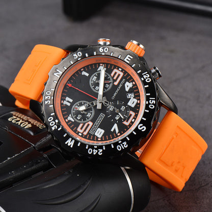 Men's Chronograph Quartz Watch with Silicone Band