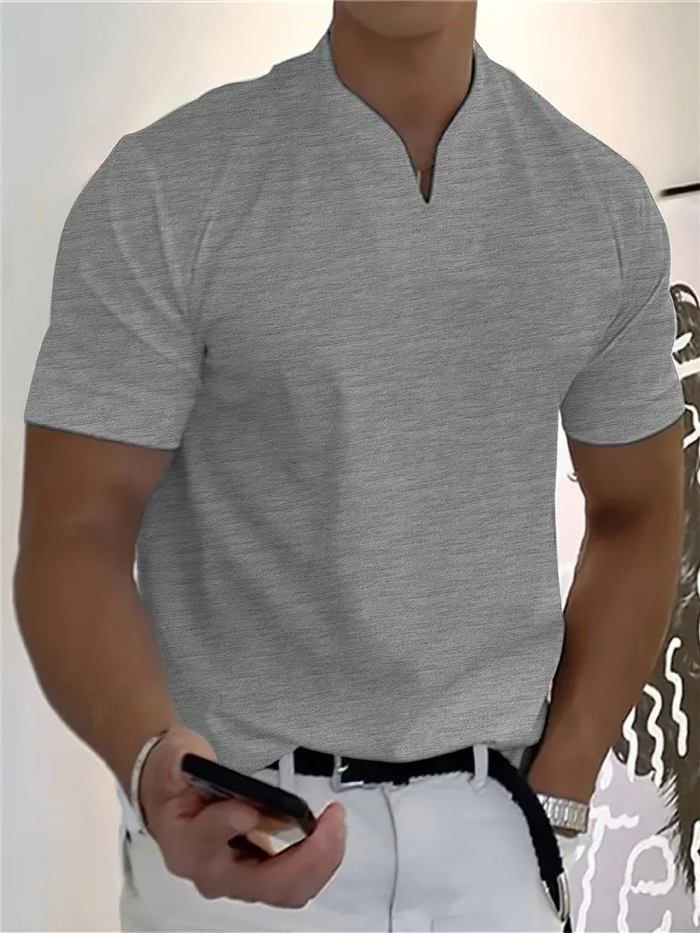 Men's Cotton Blend V-Neck T-Shirt