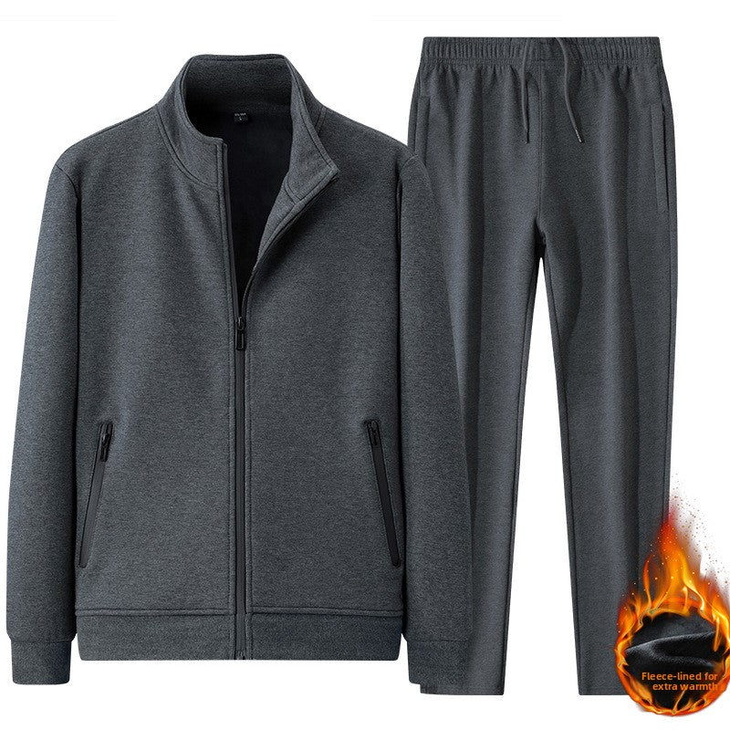 Men's Cotton Casual Suit Jacket and Trousers Set