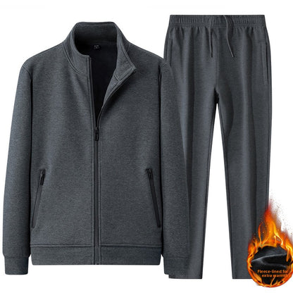 Men's Cotton Casual Suit Jacket and Trousers Set